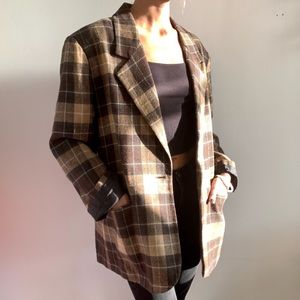 Brown plaid blazer